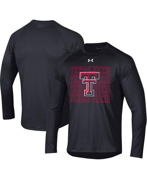 Men's Black Texas Tech Red Raiders 2023 Sideline Tech Raglan Long Sleeve T-shirt