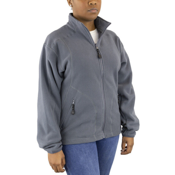 River's End Microfleece Jacket Womens Grey Casual Athletic Outerwear 8197-GY
