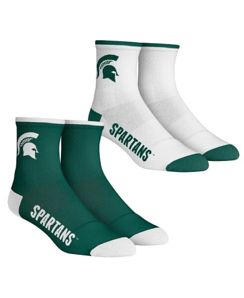 Men's Socks Michigan State Spartans Core Team 2-Pack Quarter Length Sock Set