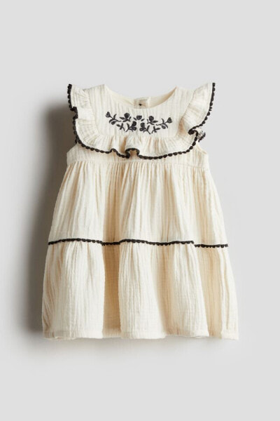 Muslin Dress with Embroidered Details