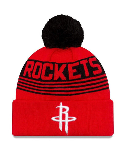 Men's Red Houston Rockets Proof Cuffed Knit Hat with Pom