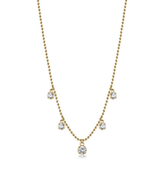 Desideri BEIN015 sparkling gold-plated necklace with zircons