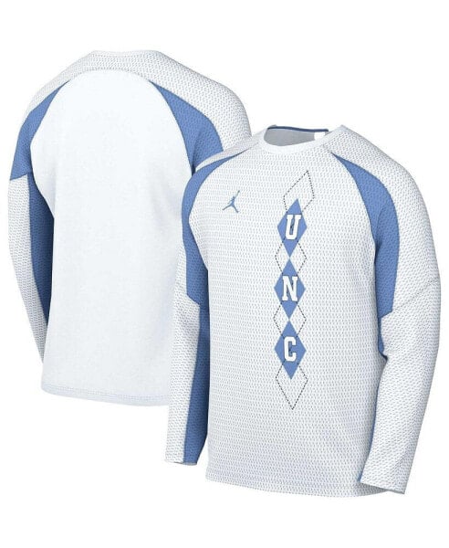 Men's White North Carolina Tar Heels Basketball Shooting Raglan Long Sleeve T-shirt