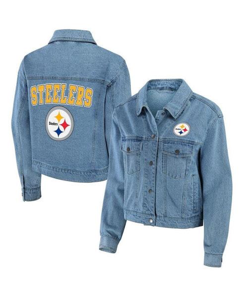 Women's Pittsburgh Steelers Full-Snap Denim Jacket