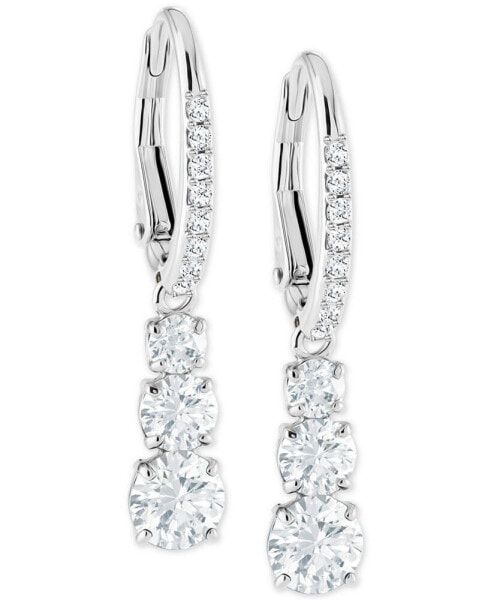 Silver-Tone Crystal Drop Earrings