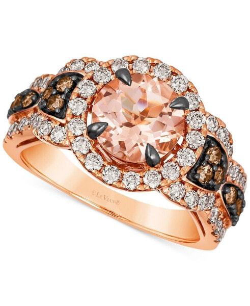 Кольцо Le Vian Peach Morganite & Diamond Halo Rose Gold