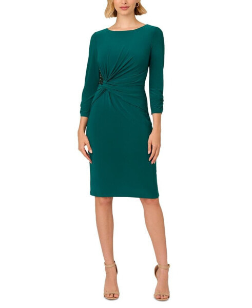 Women's Twisted 3/4-Sleeve Sheath Dress