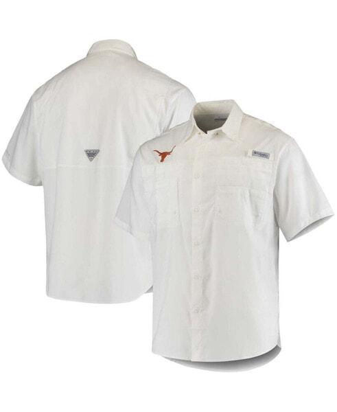 Men's White Texas Longhorns Tamiami Omni-Shade Button-Down Shirt