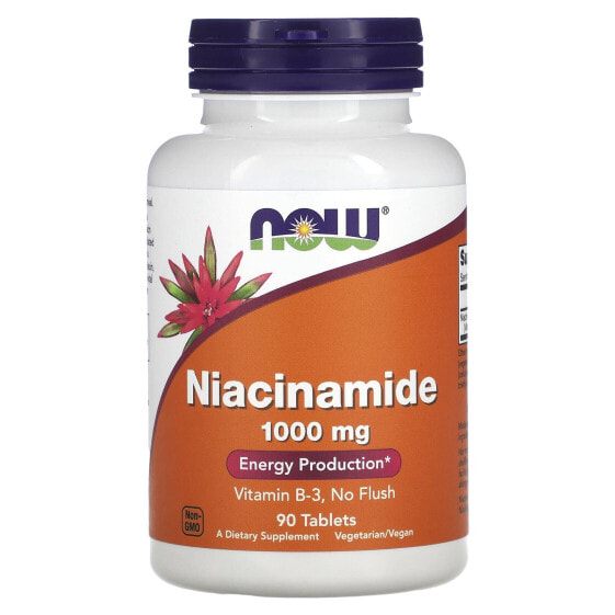 Витамины NOW Ниацинамид, 1,000 мг, 90 таблеток