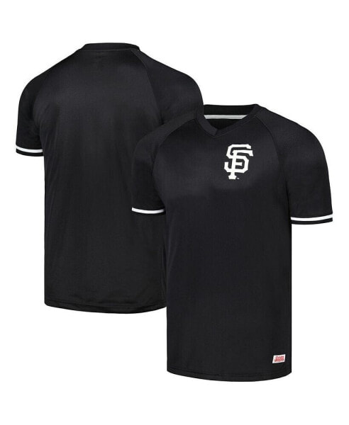 Men's San Francisco Giants Black Raglan V-Neck Jersey