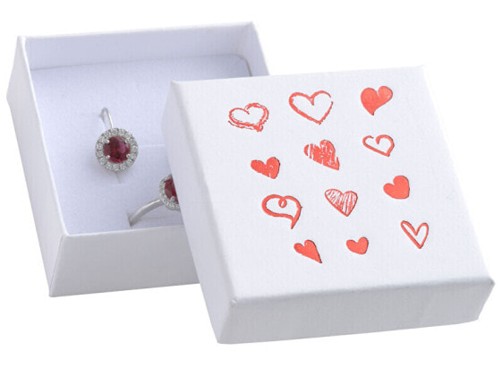 White gift box for jewelry set with hearts HRT-4/A1/A7