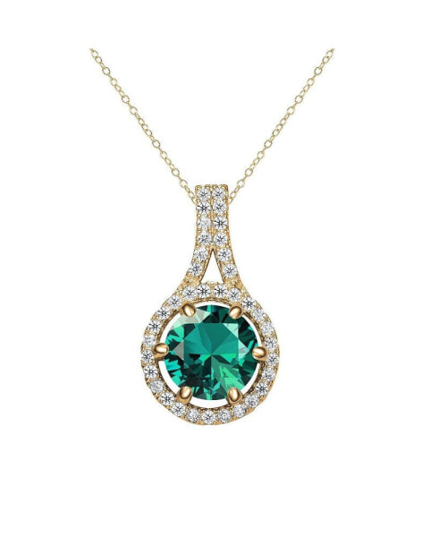 Unique Colored Cubic Zirconia Drop Pendant Necklace