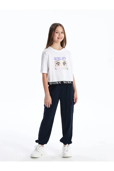 LCW Kids Beli Lastikli Kız Çocuk Kargo Jogger Pantolon