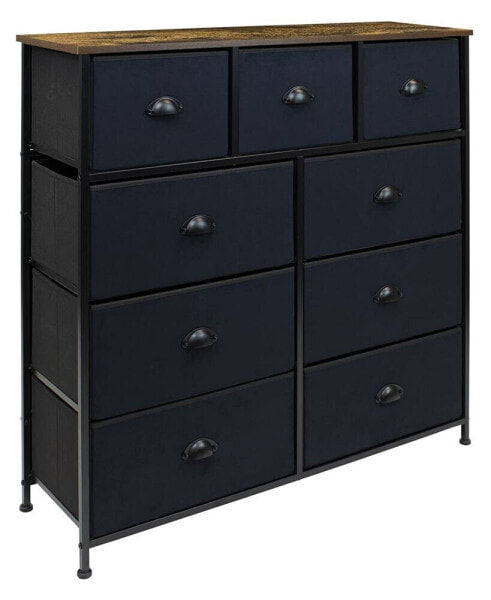 9 Drawer Chest Dresser with Wood Top