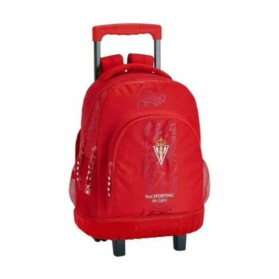Школьный рюкзак с колесиками Compact Real Sporting de Gijón SF-611972-818 Красный (32 x 45 x 21 cm)