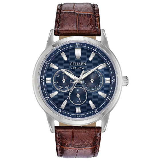 Citizen Men's Eco-Drive Corso Classic Watch in Stainless Steel with Brown Lea...