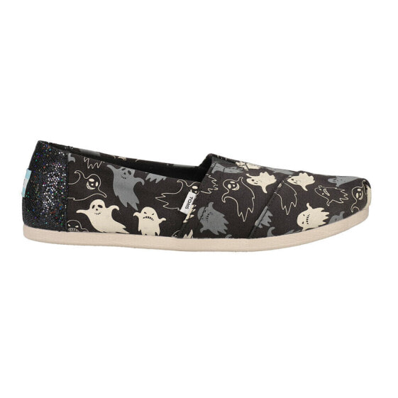 TOMS Alpargata Ghosts Slip On Womens Black Flats Casual 10019116T