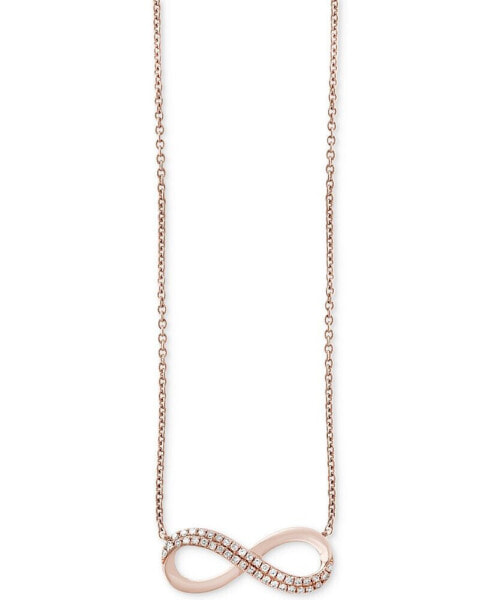 EFFY® Diamond Infinity Pendant Necklace (1/8 ct. t.w.) in 14k Rose Gold