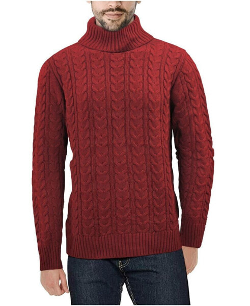Men's Cable Knit Roll Neck Sweater
