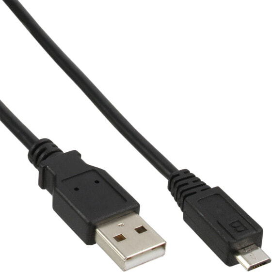 InLine Micro USB 2.0 Cable USB Type A male / Micro-B male - black - 0.3m