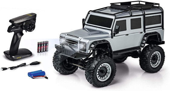 Carson Land Rover Defender 1:8 - RC Off-Road Vehicle Up to 20km/h Fast 100% RTR Remote Control Includes Batteries and Battery with LED Lighting