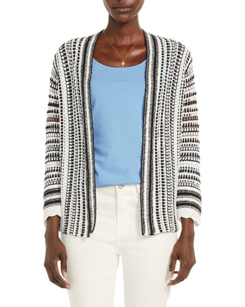 Nic + Zoe Petite Crochet Sky Linen-Blend Cardigan Women's Pp