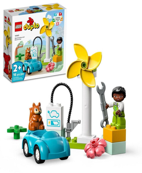 DUPLO Town 10985 Wind Turbine and Electric Car Toy STEM Building Set