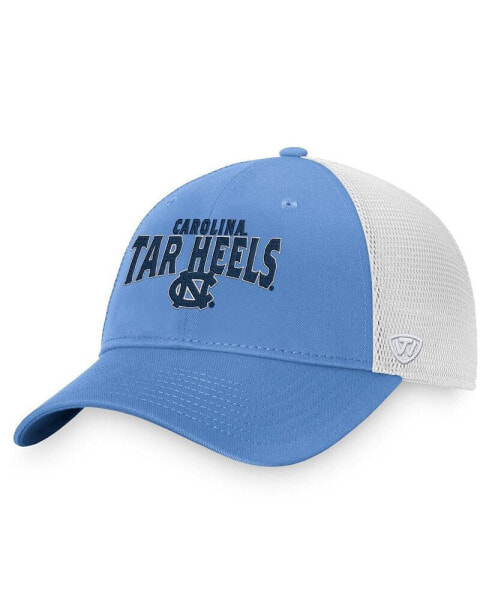 Головной убор Majestic кепка Trucker Breakout для мужчин в голубом цвете с логотипом North Carolina Tar Heels