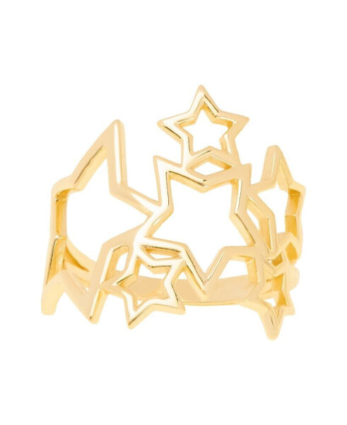 Gold Plated Open Design Stars Cluster Ring