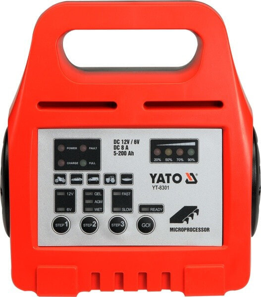 Электронный выпрямитель Yato 6V / 12V 8A 5-200A WET / GEL / AGM 8301