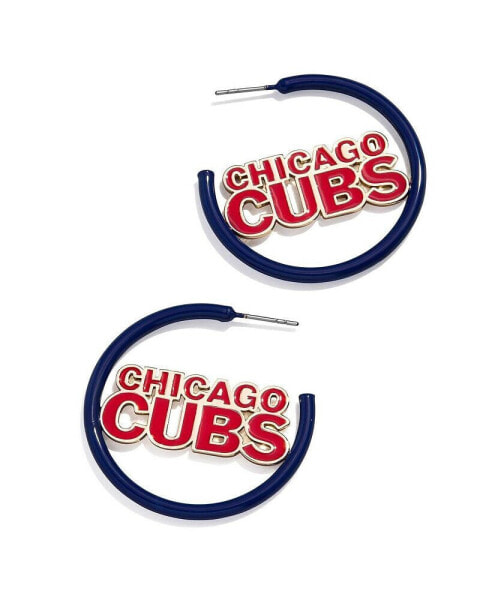 Women's Chicago Cubs Enamel Hoop Earrings