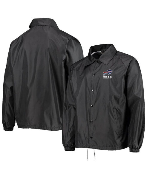 Men's Black Buffalo Bills Coaches Classic Raglan Full-Snap Windbreaker Jacket