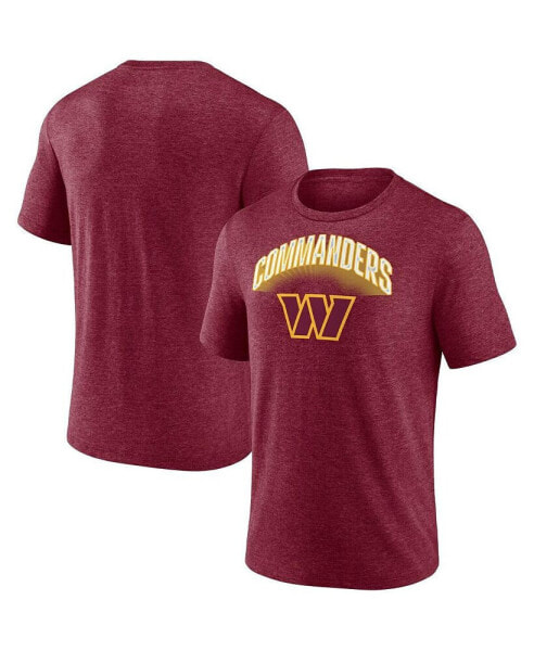 Men's Heathered Burgundy Washington Commanders End Around Tri-Blend T-shirt