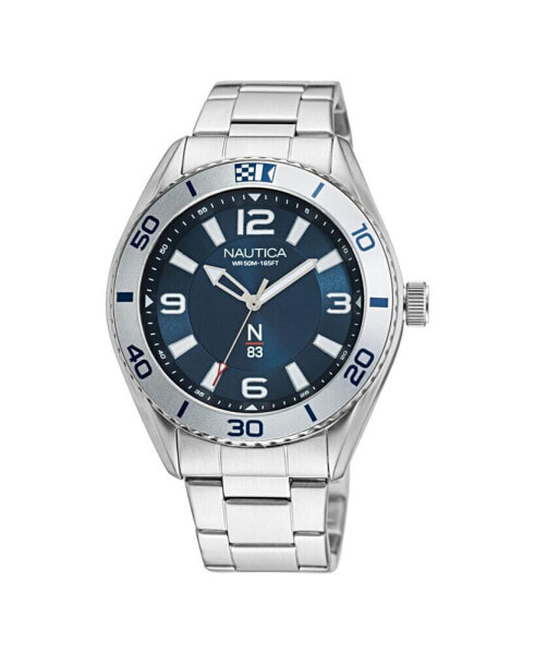 Men's N83 Silver-Tone Stainless Steel Bracelet Watch 44 mm