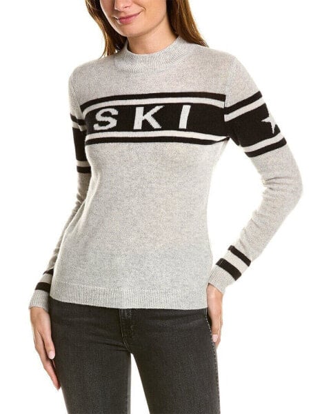 Hannah Rose Ski Mock Neck Cashmere Pullover Women's Grey Xl