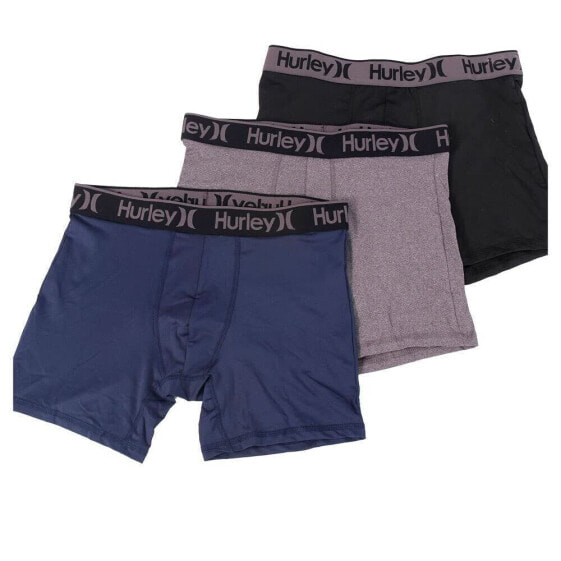 Белье мужское Hurley Regrind 294997 Core Boxer Brief 3 Pack Navy/Grey размер M