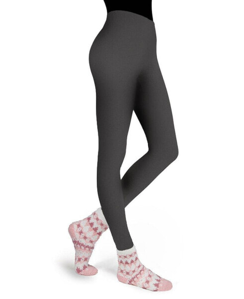 Women's Pink Diamond Cozy Non-Skid Sock & Fleece-Lined Legging Set