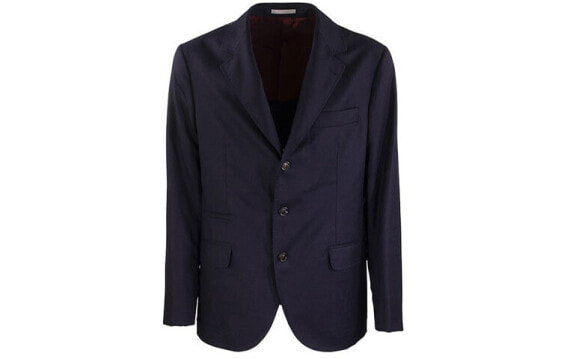 Brunello Cucinelli 单排扣纯色西装外套 男款 深蓝色 / Куртка Brunello Cucinelli ME2267BTD-C334