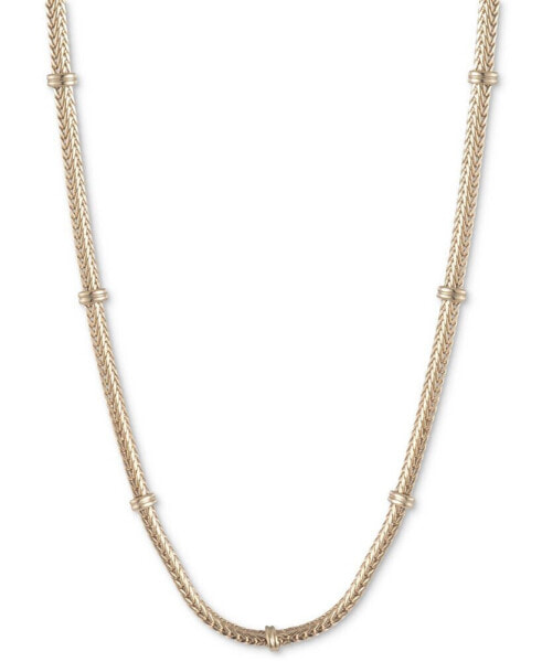 Gold-Tone Herringbone Chain 16" Collar Necklace