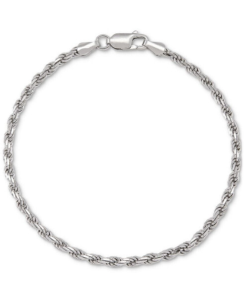 Rope Link Chain Bracelet (2-5/8mm) in 18k Gold-Plated Sterling Silver or Sterling Silver, Created for Macy's