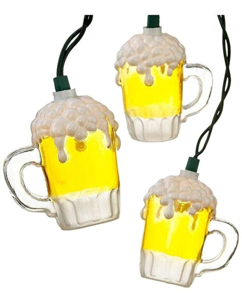 Kurt Adler 10/L Plastic Beer Mug Light Set Multicolor