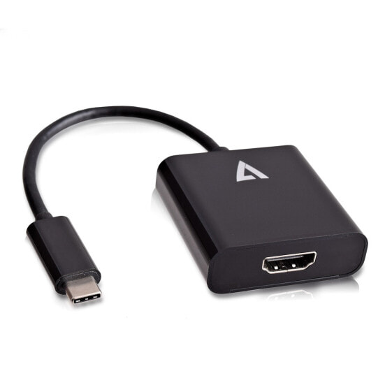 V7 USB-C male to HDMI female Adapter Black - 0.1 m - USB Type-C - HDMI 1.4 - Male - Female - Straight