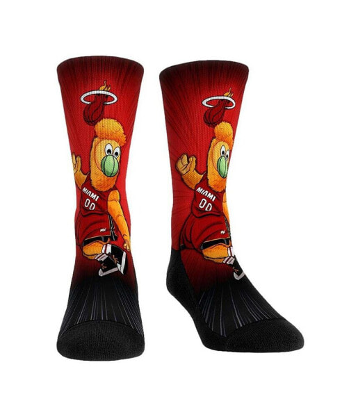 Men's and Women's Socks Miami Heat Mascot Pump Up Crew Socks