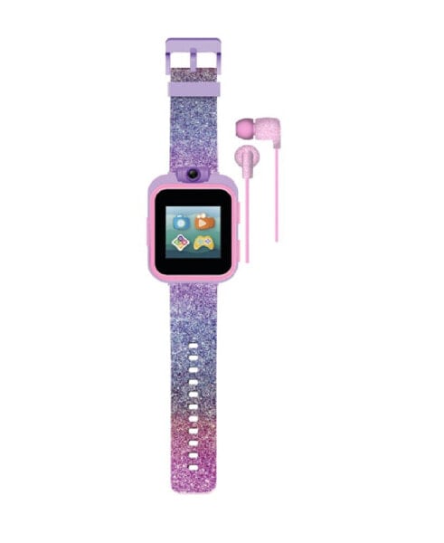 Kids Purple Gradient Glitter Silicone Smartwatch 42mm Gift Set