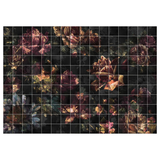 Vlies Fototapete Tiles Flowers