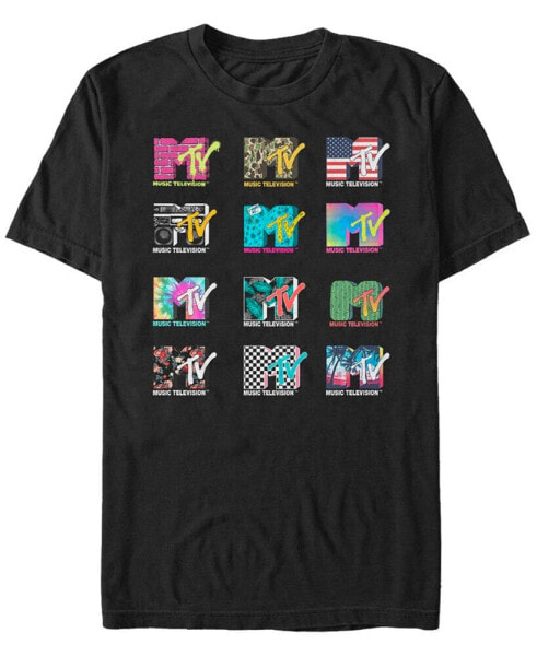 MTV Men's Multi Logo Collage Short Sleeve T-Shirt