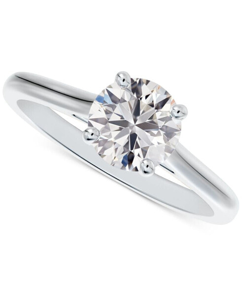 Diamond Round-Cut Cathedral Solitaire Engagement Ring (5/8 ct. t.w.) in 14k White or Yellow Gold