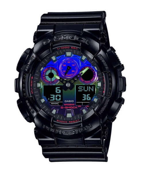Часы и аксессуары CASIO G-Shock мужские аналогово-цифровые черные наручные часы 55мм GA100RGB-1A