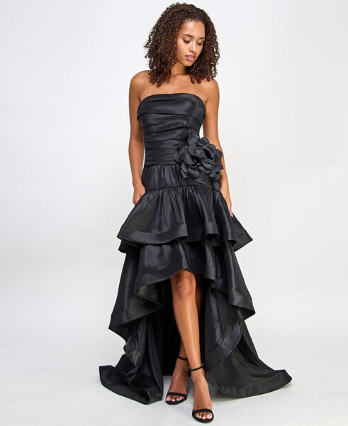 Juniors' Strapless High-Low Taffeta Gown, Created for Macy's