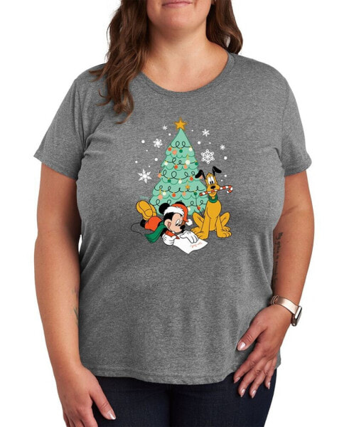 Air Waves Trendy Plus Size Disney Christmas Graphic T-shirt